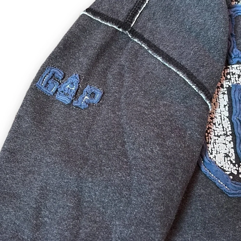 GAP Sweatshirt Hooded Zip-Front Kids Gray Boy L/10 Activewear Varsity‎ Sporty